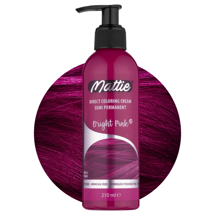 Mattie Bright Pink - Vegan Semi-Permanent Direct Dye Hair Color Cream 210 ml
