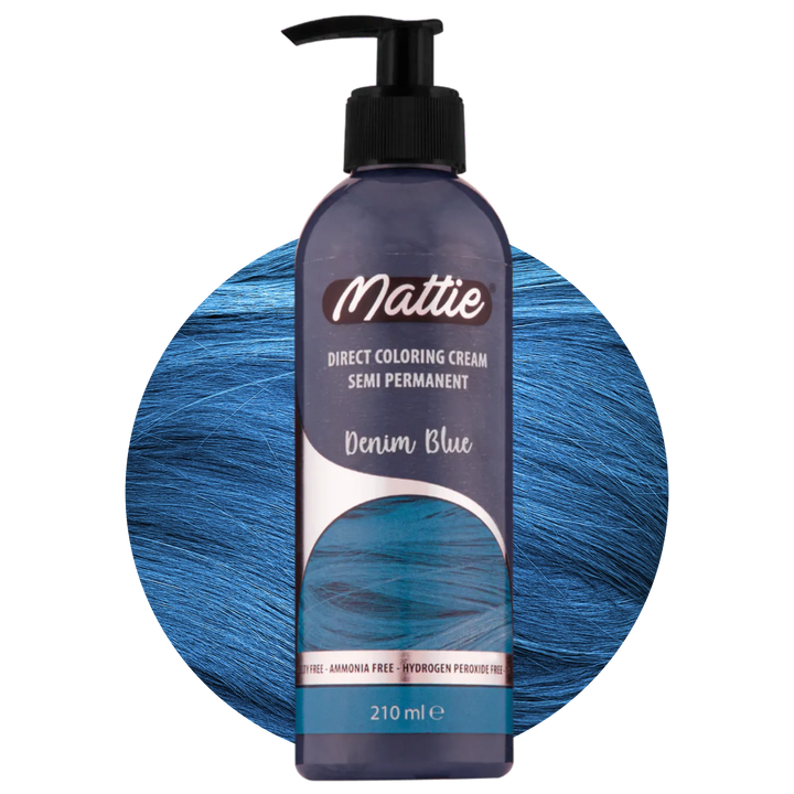 Mattie Denim Blue - Vegan Semi-Permanent Direct Dye Hair Color Cream 210 ml