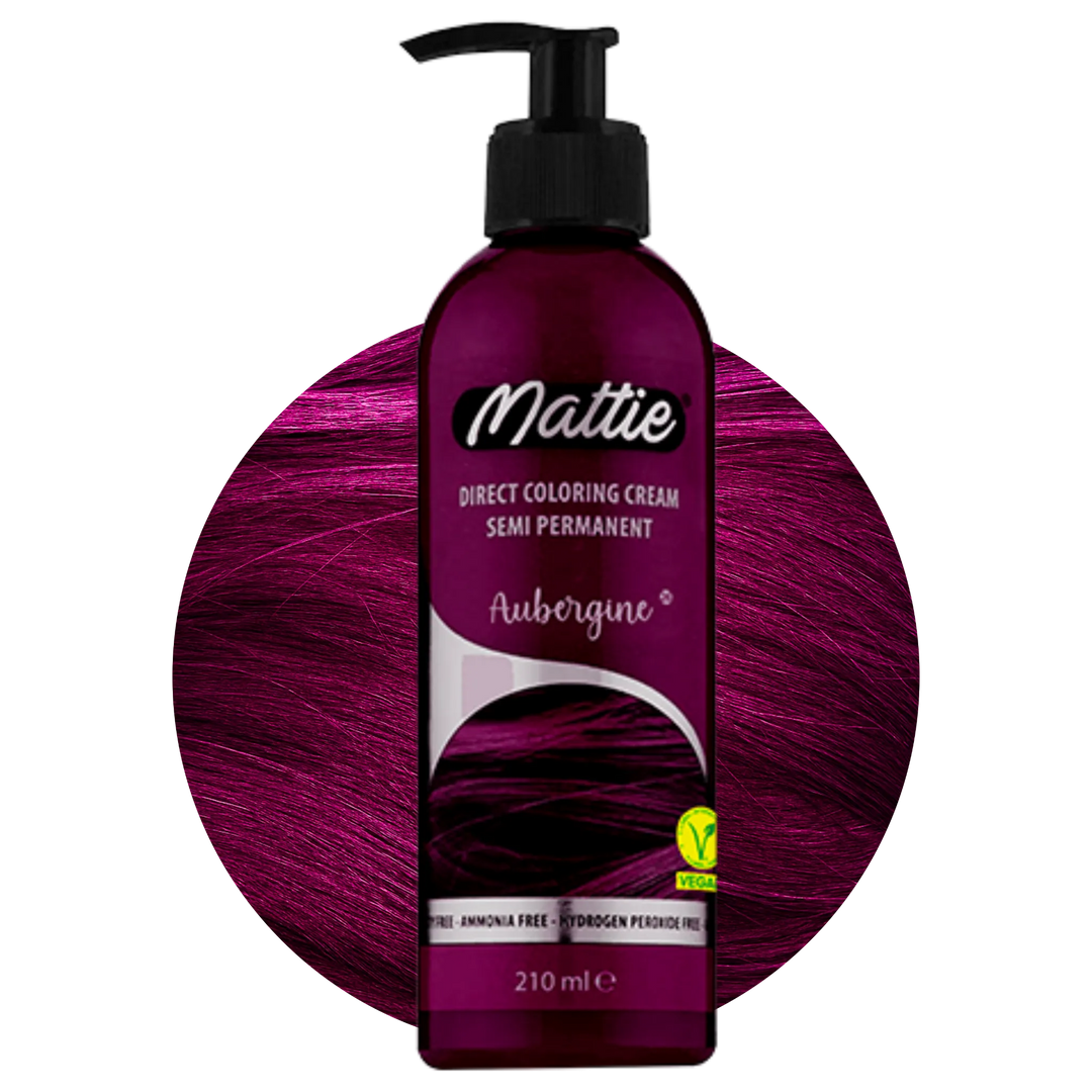 Mattie Aubergine - Vegan Semi-Permanent Direct Dye Hair Color Cream 210 ml