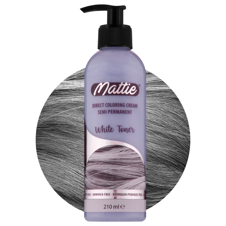 Mattie White Toner - Vegan Semi-Permanent Direct Dye Hair Color Cream 210 ml