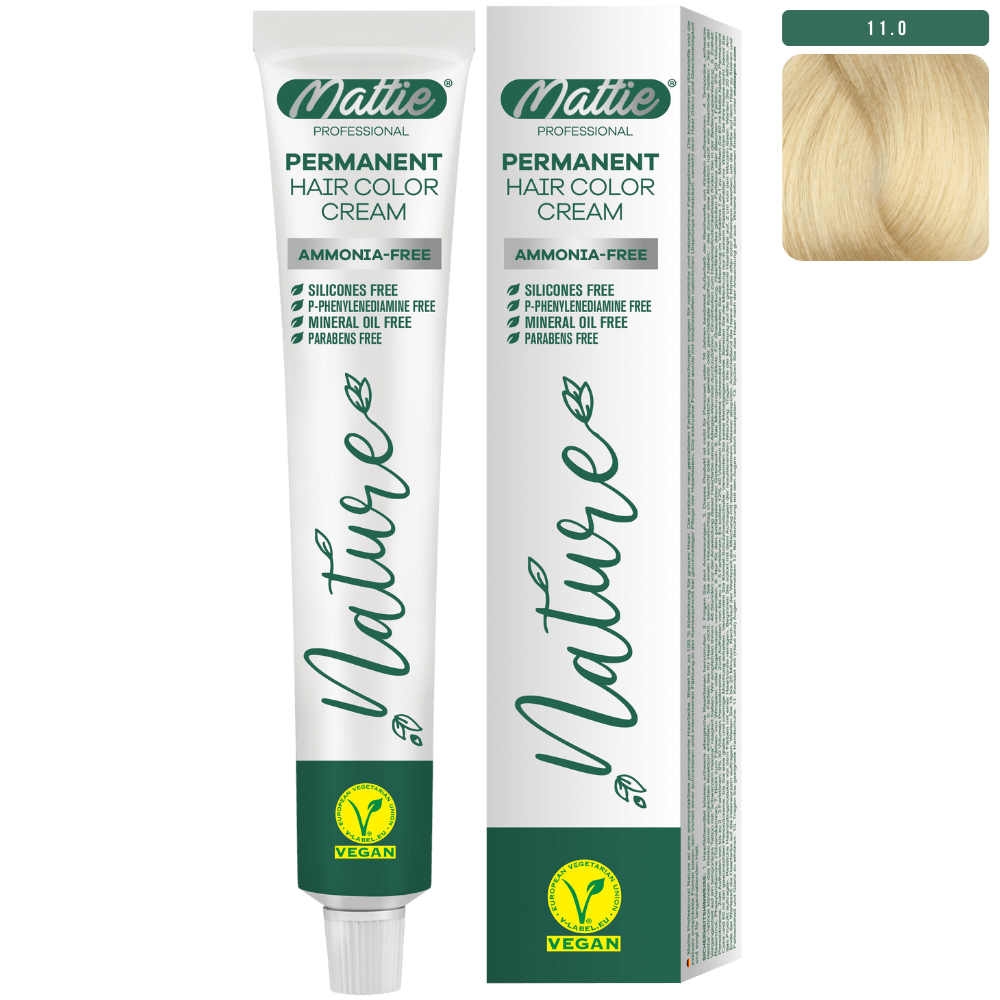 Mattie Professional Nature (11.0) Platinum - Vegan Permanent Hair Color Cream 60ml