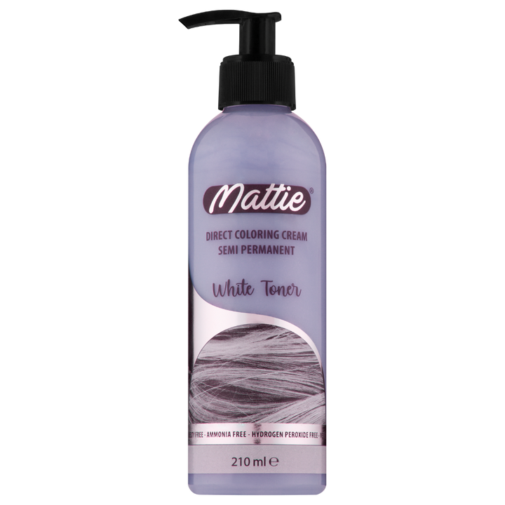 Mattie White Toner - Vegan Semi-Permanent Direct Dye Hair Color Cream 210 ml